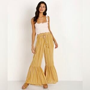 Faithfull the Brand Mustard Striped Pants